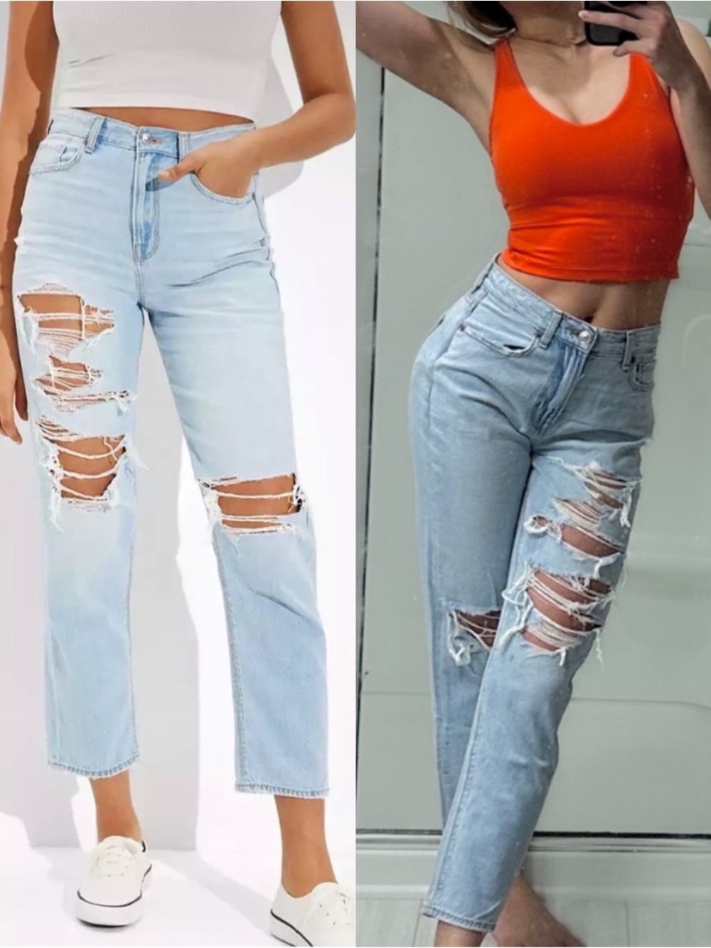 🕊 (NWOT) AE • Ripped Mom Straight Jean